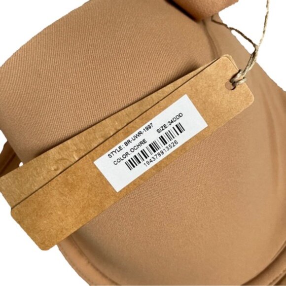 Skims 34DDD Fits everybody t-shirt Bra Foam Padded Underwire Ochre Beige NWT - Picture 3 of 7